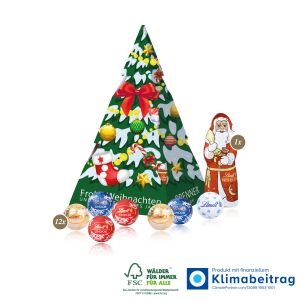 Präsent „Weihnachtsbaum“ mit Lindt Minis und Nikolaus