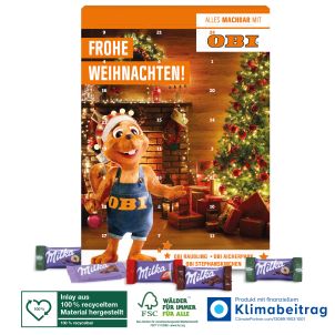 Wand-Adventskalender mit Milka Schokolade Mix